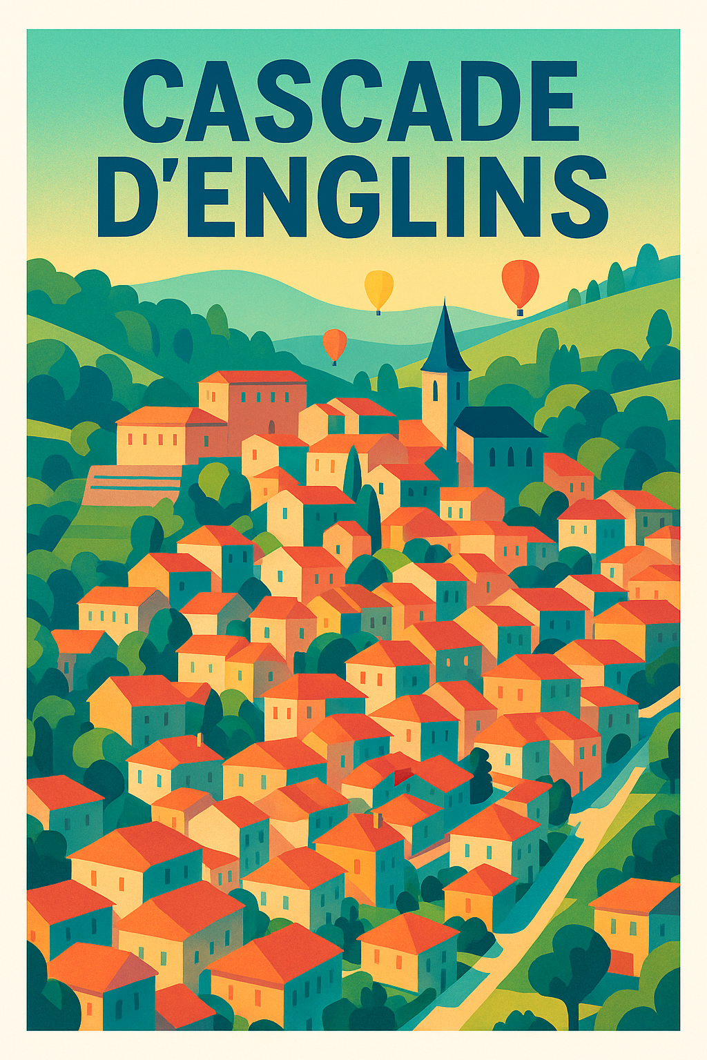 Affiche de Cascade d'Englins - Évadez-vous au cœur d'un village pittoresque