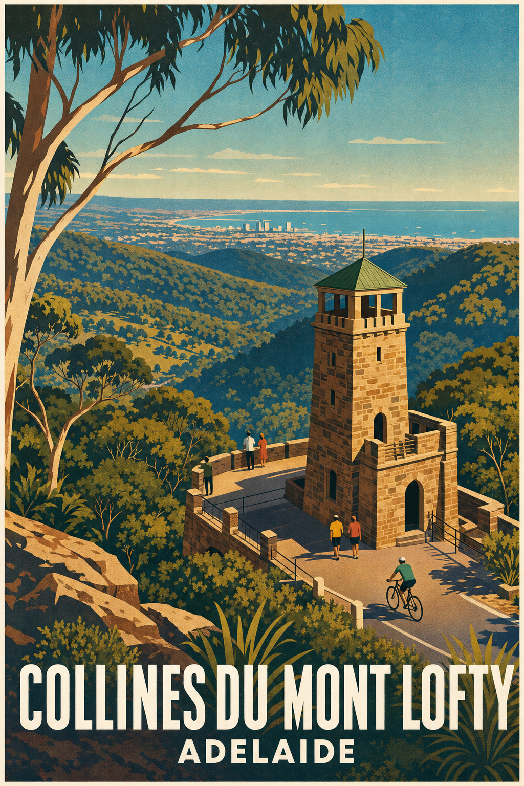 Affiche des Collines du Mont Lofty, poster Adélaïde