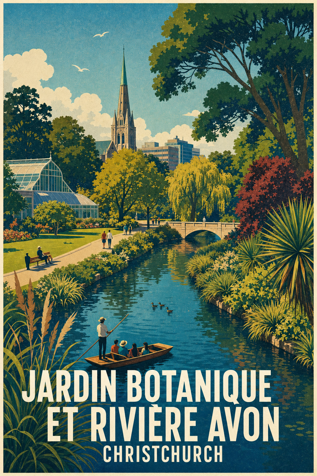 Affiche de Christchurch, poster Rivière Avon