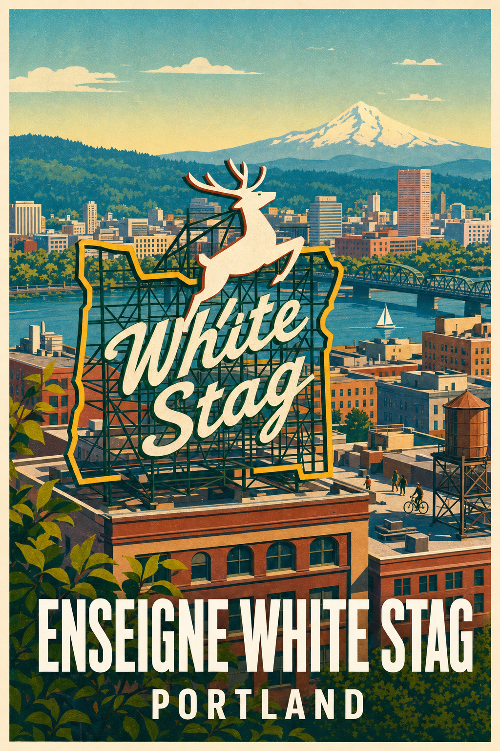 Affiche de Portland, Enseigne White Stag