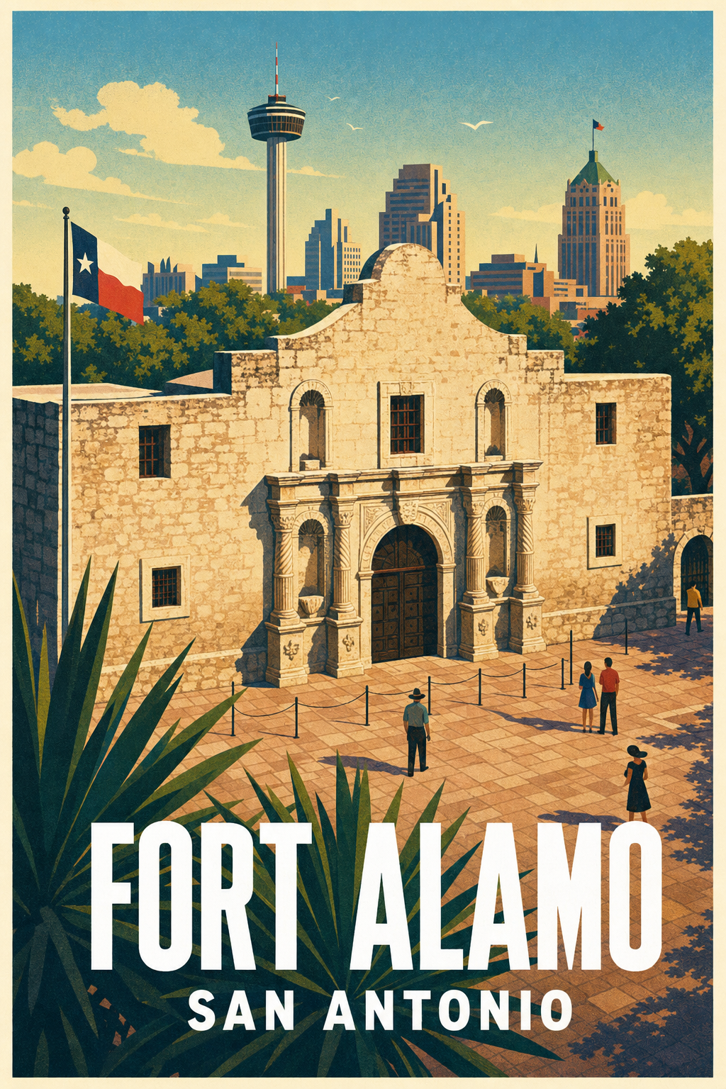 Affiche de Fort Alamo, San Antonio Texas