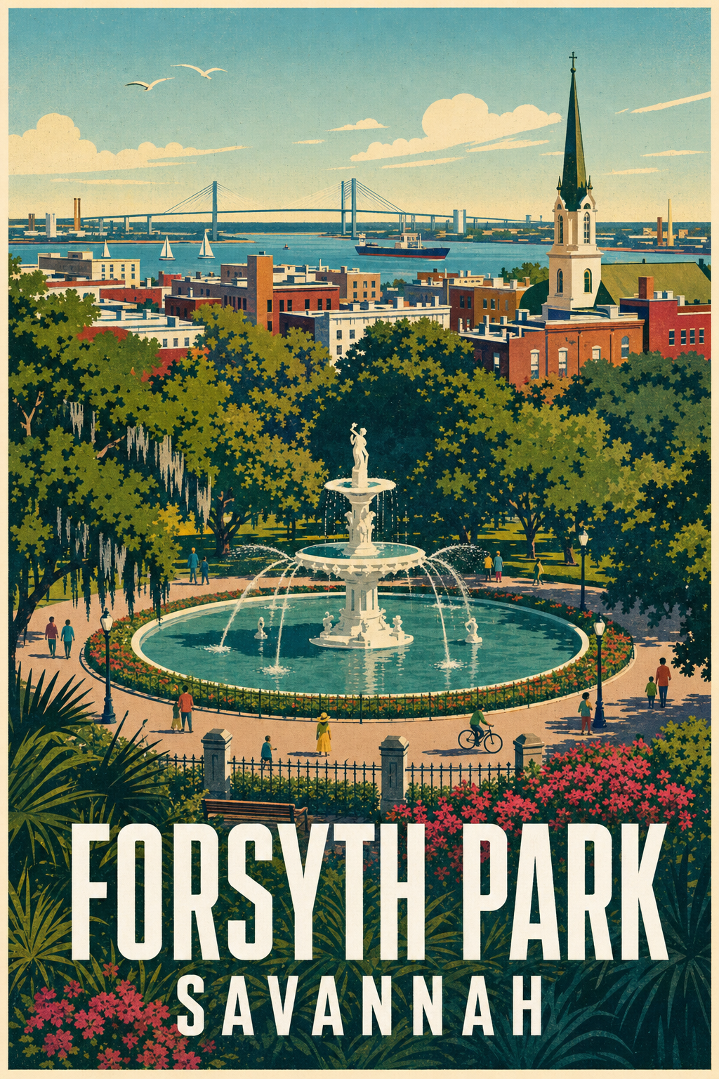 Affiche de Savannah, Forsyth Park