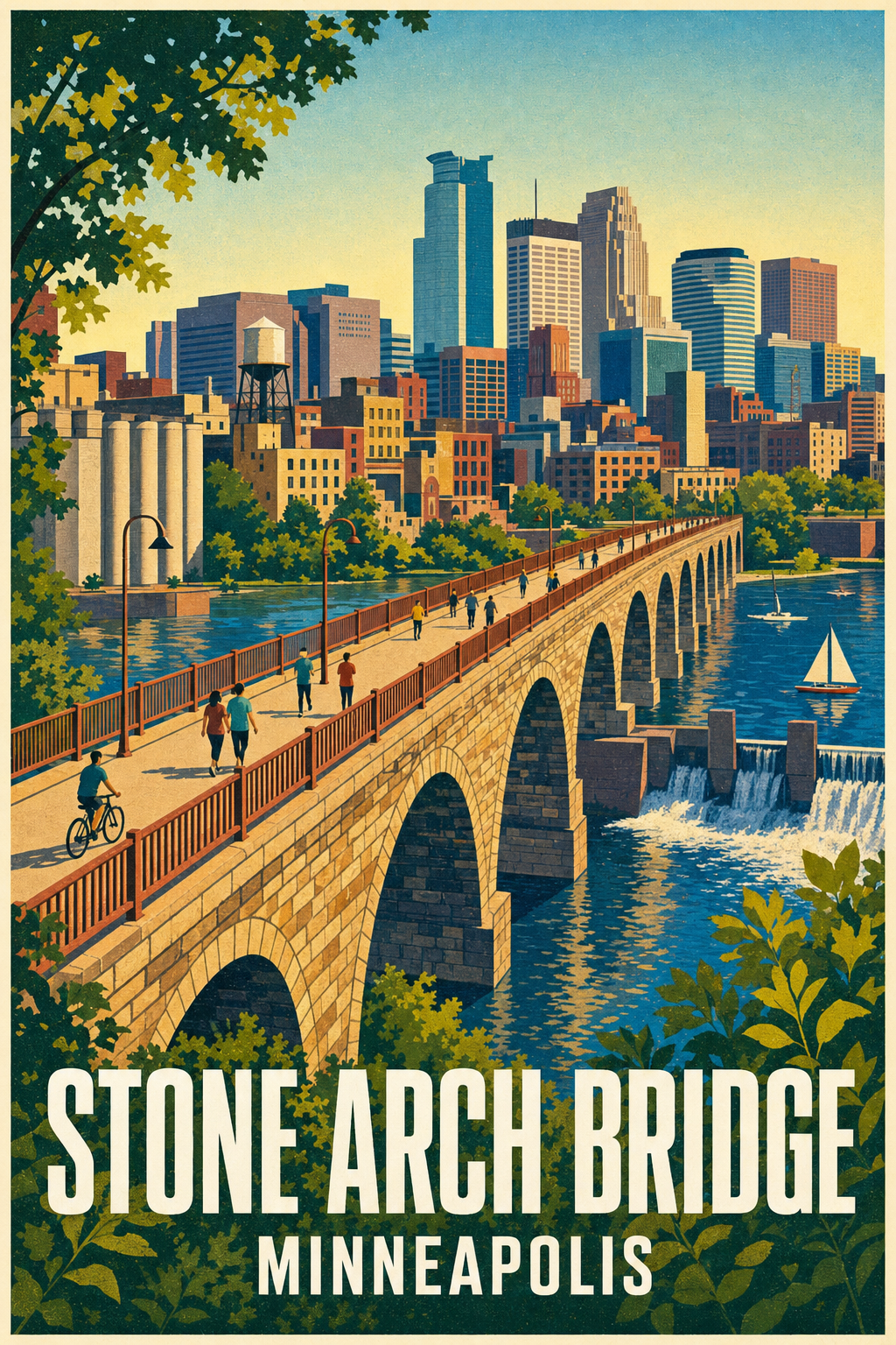 Affiche de Minneapolis, poster Stone Arch Bridge