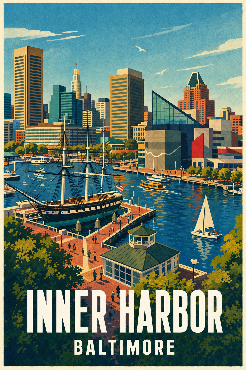 Affiche de Baltimore, poster Inner Harbor
