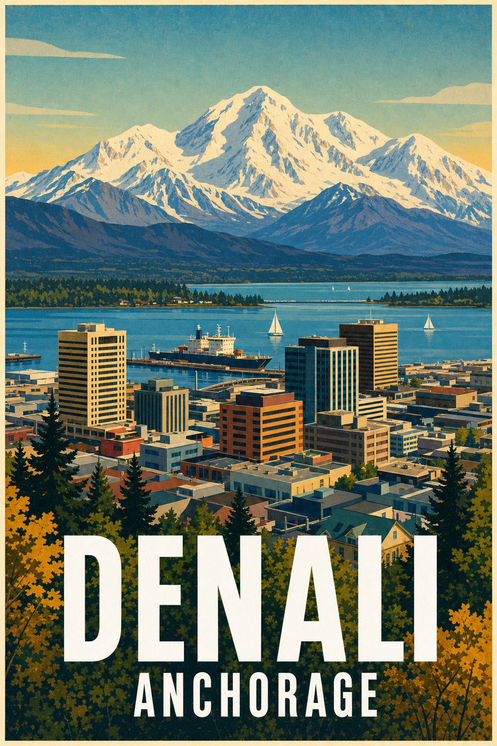 Affiche d'Anchorage, poster Denali Alaska