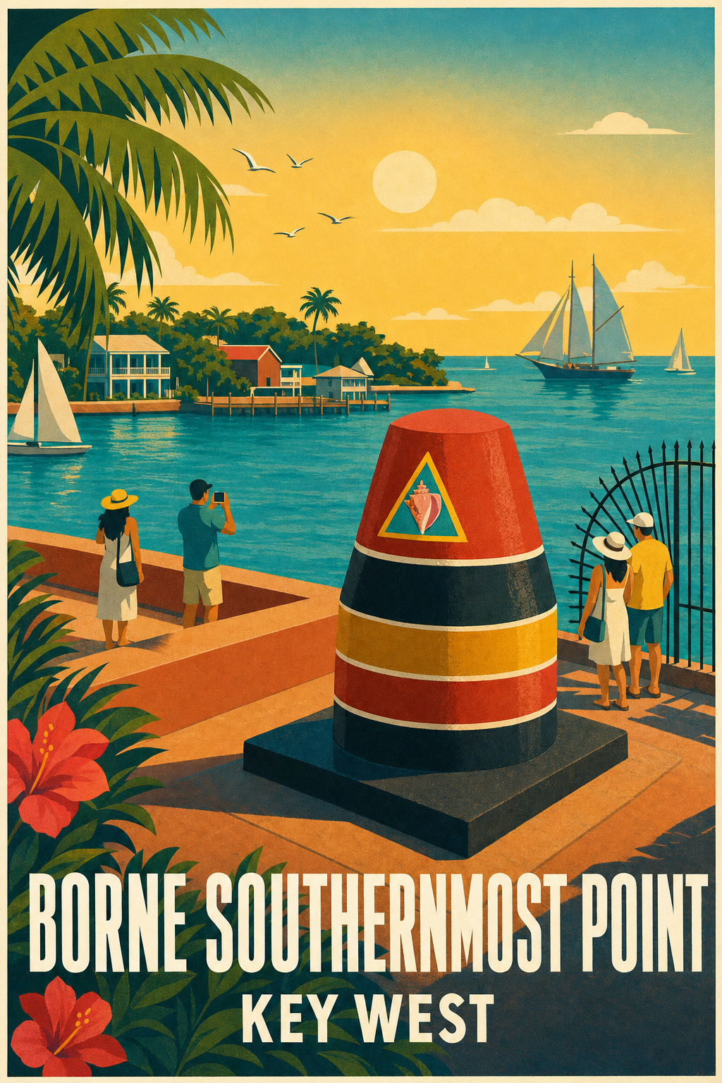 Poster de Key West, borne Southernmost Point