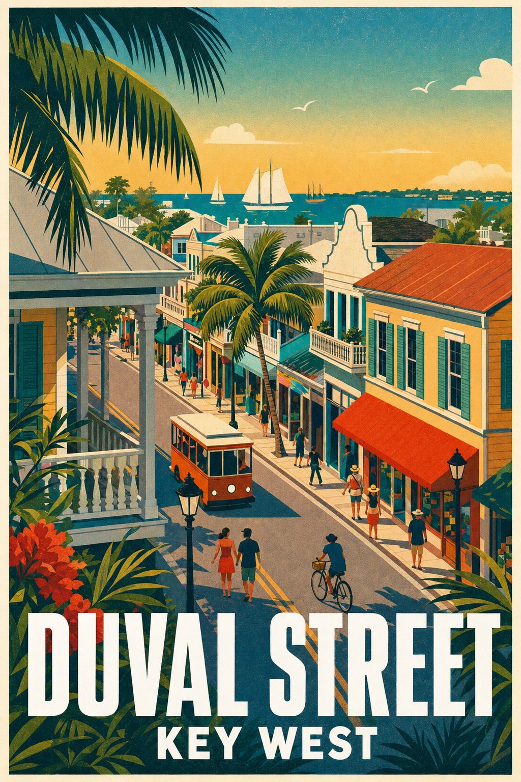 Poster de Key West, Duval Street Floride