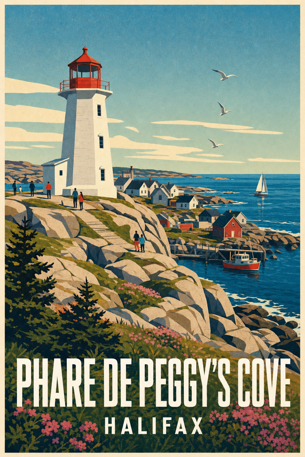 Affiche de Peggy's Cove, poster phare Halifax