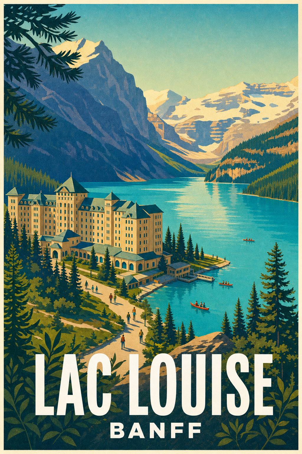 Affiche du Lac Louise, poster Fairmont Chateau