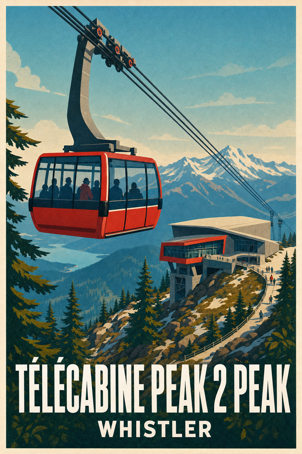 Affiche de Whistler, poster téléphérique rouge