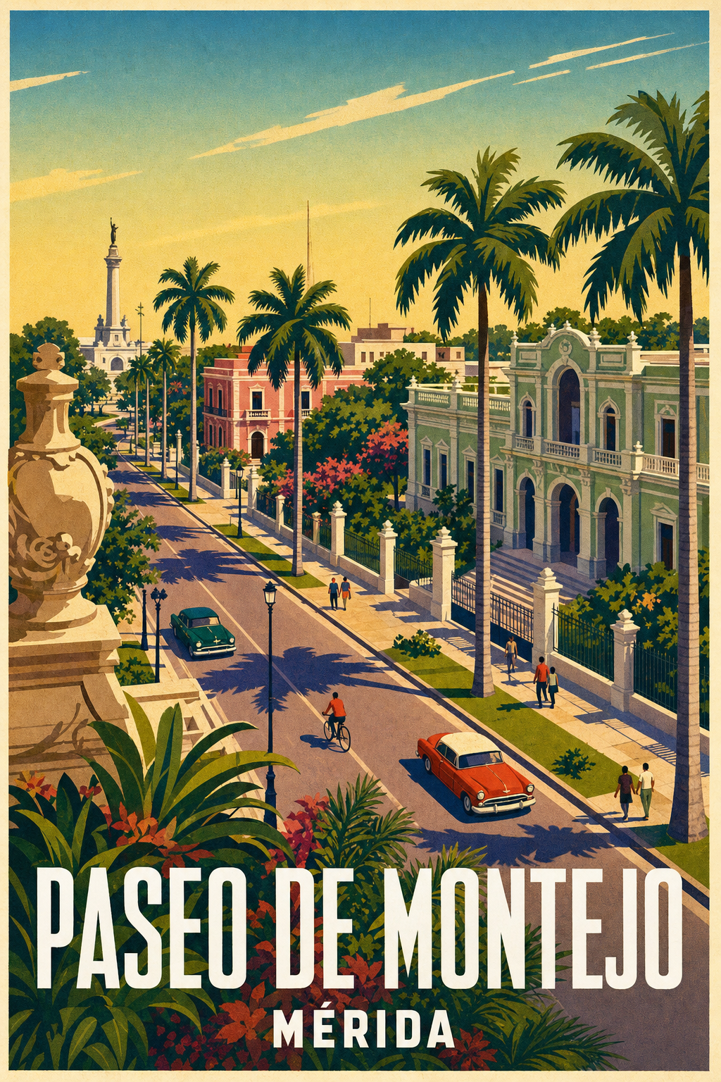 Affiche de Mérida, poster du Paseo de Montejo