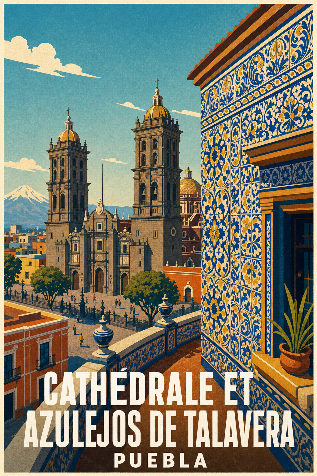Affiche de Puebla, poster azulejos de Talavera
