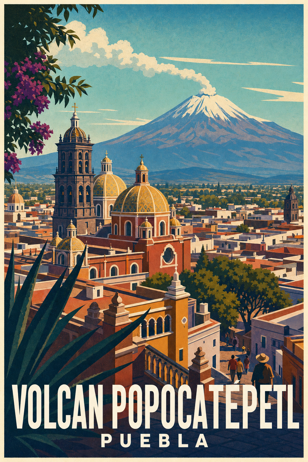 Affiche du Volcan Popocatepetl, poster de Puebla