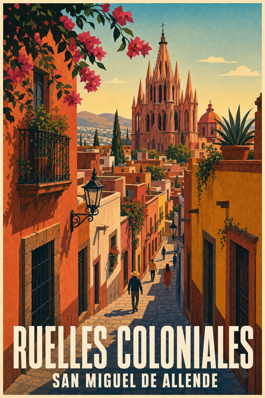 Poster de San Miguel de Allende, ruelles coloniales