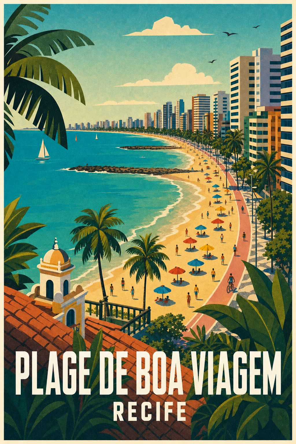 Affiche de Recife, poster Plage de Boa Viagem