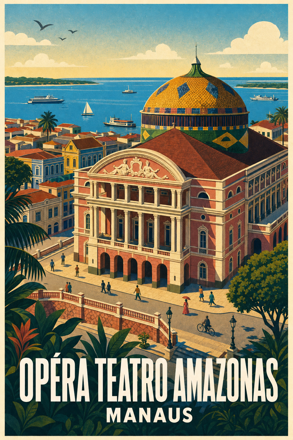 Affiche de Manaus, poster dôme coloré Amazonie