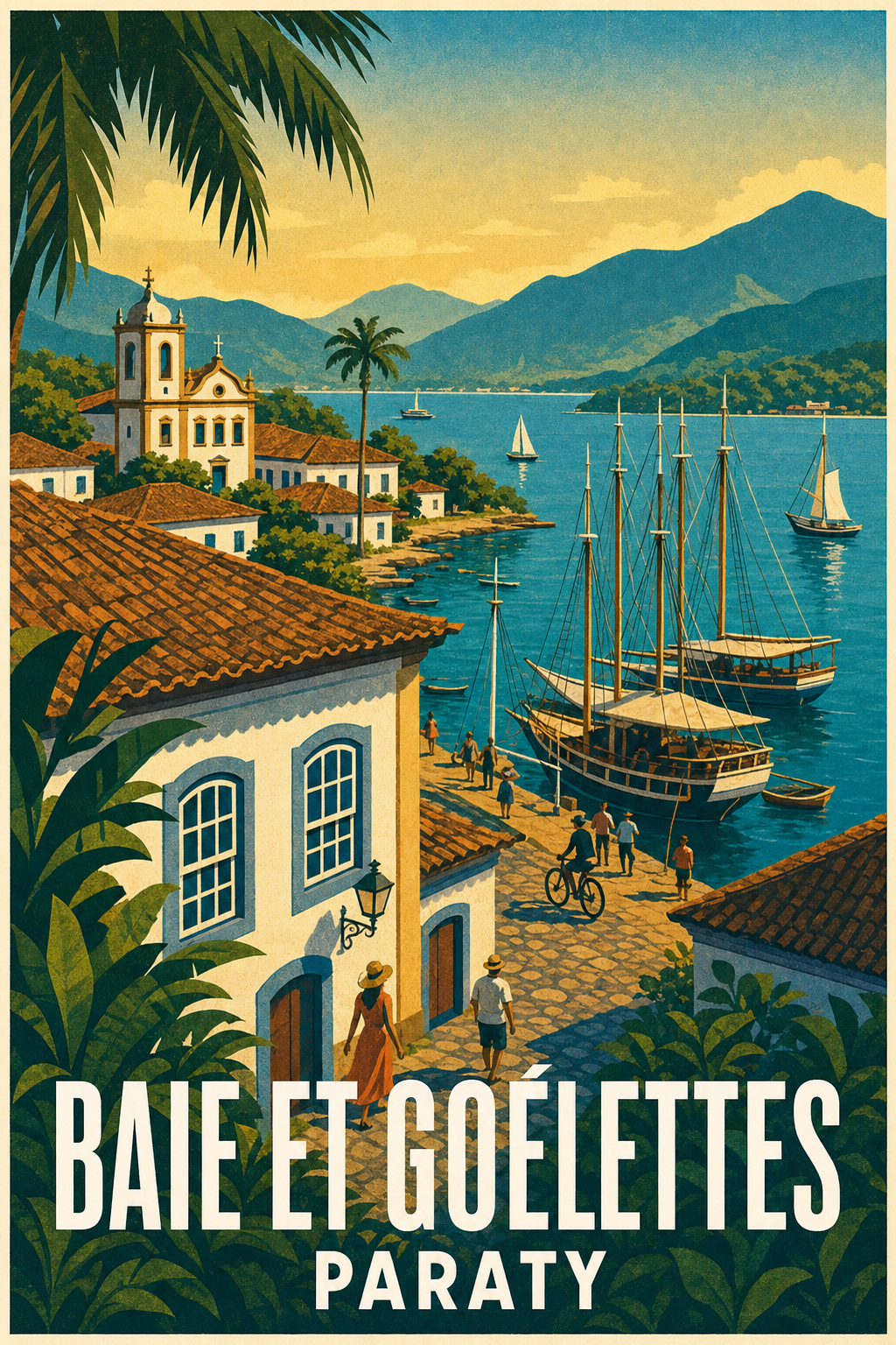 Poster de Paraty, Baie et Goélettes
