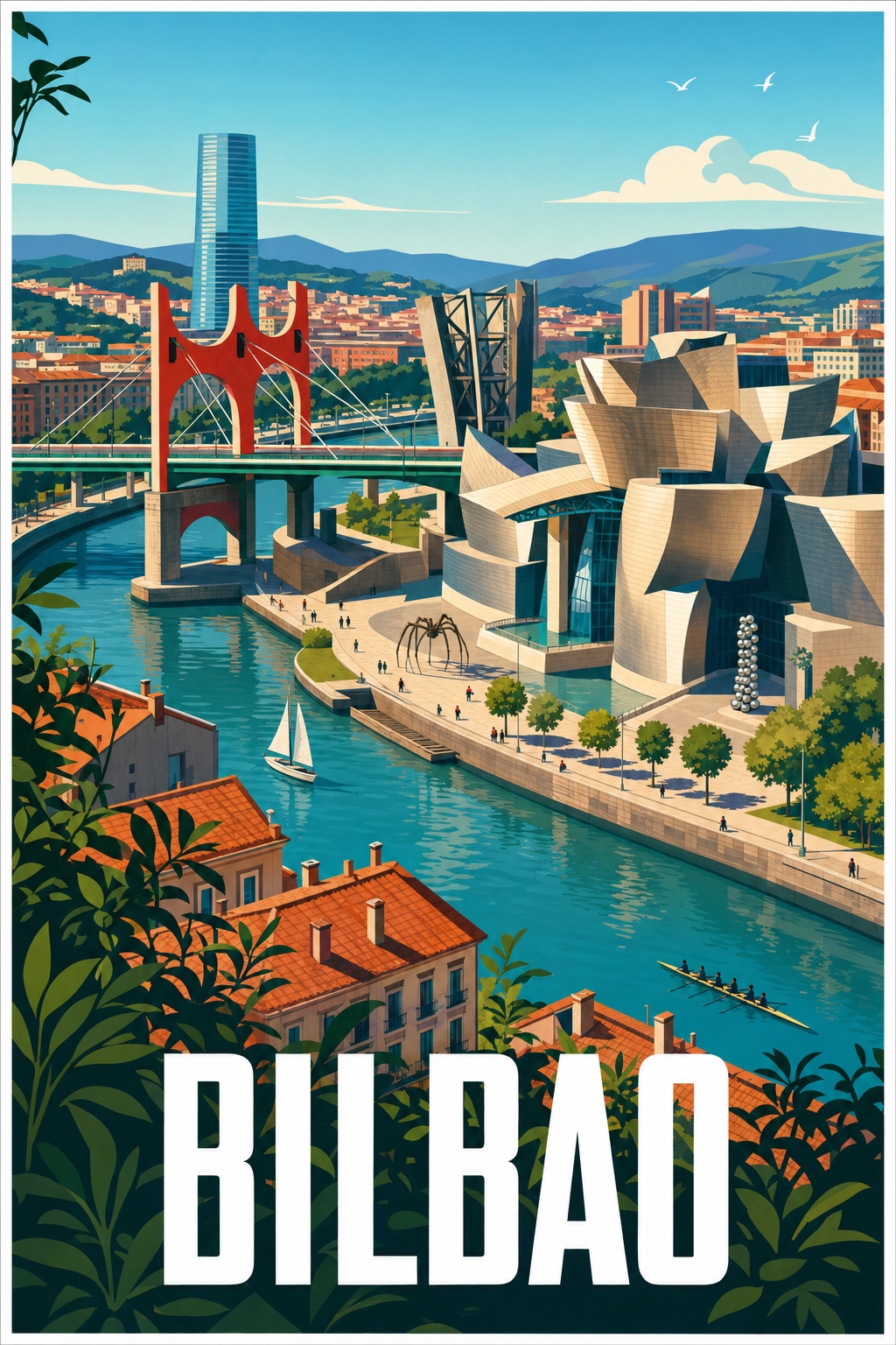 Affiche de Bilbao, poster architecture moderne