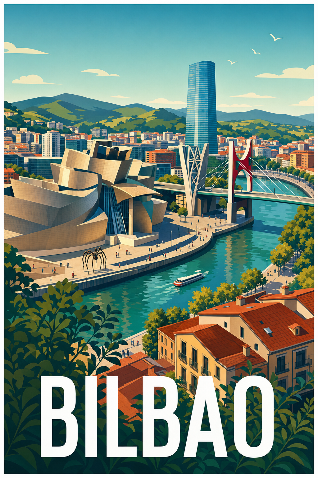 Affiche de Bilbao, poster musée Guggenheim