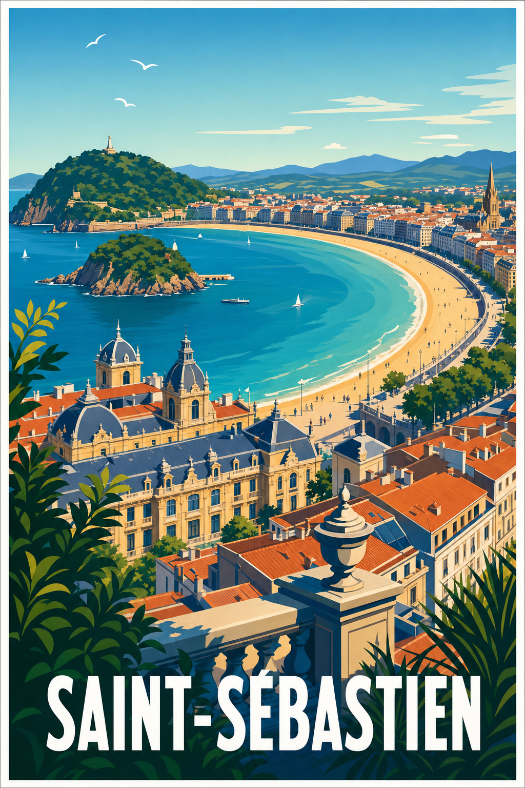 Poster de Saint-Sébastien, baie de la Concha