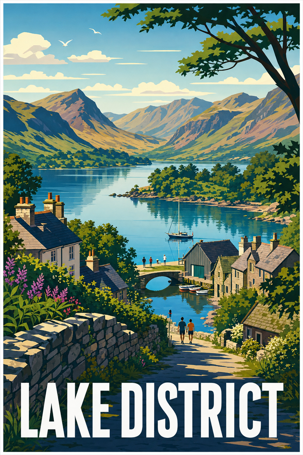 Poster du Lake District, paysage de montagnes