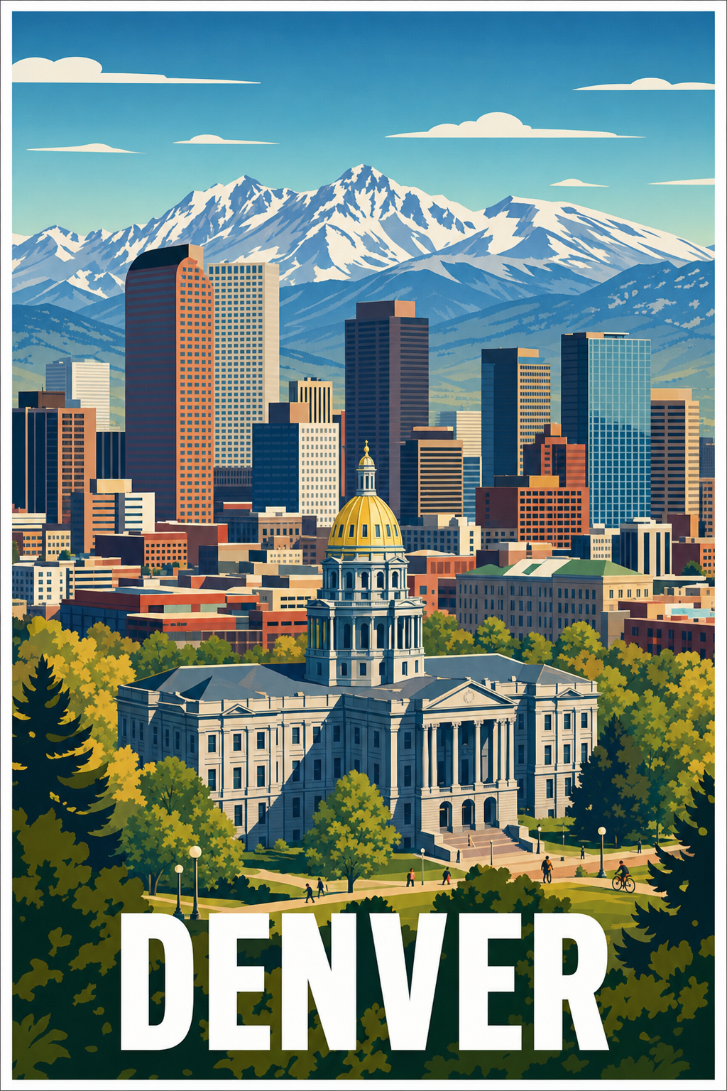Affiche de Denver, poster montagnes Rocheuses