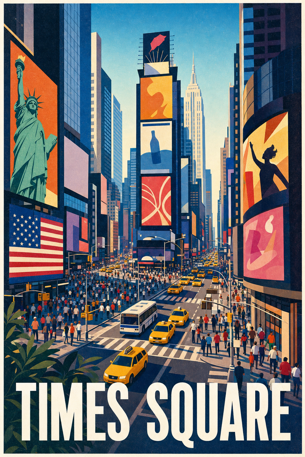 Affiche de Times Square, poster taxis jaunes