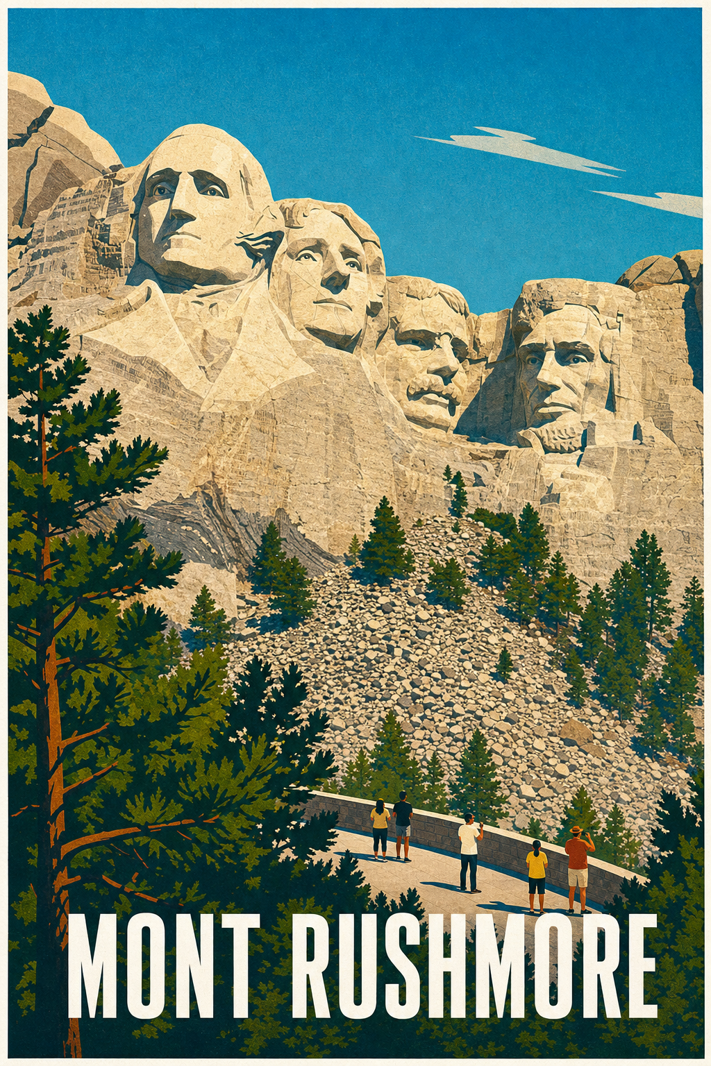 Affiche du Mont Rushmore, poster présidents US