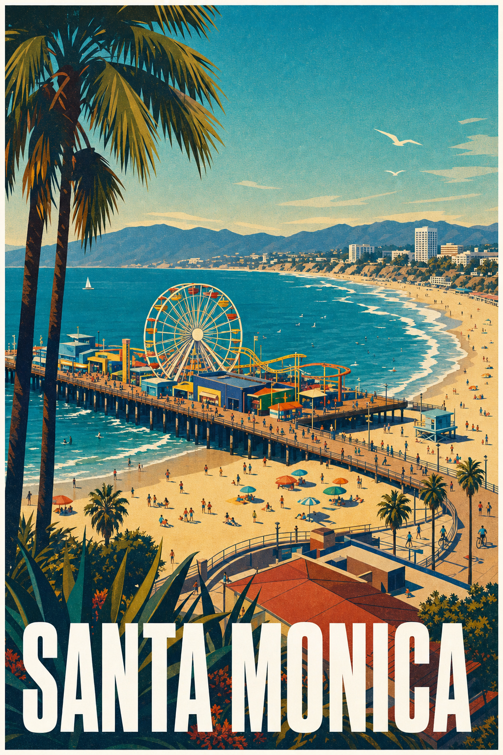 Affiche de Santa Monica, poster grande roue