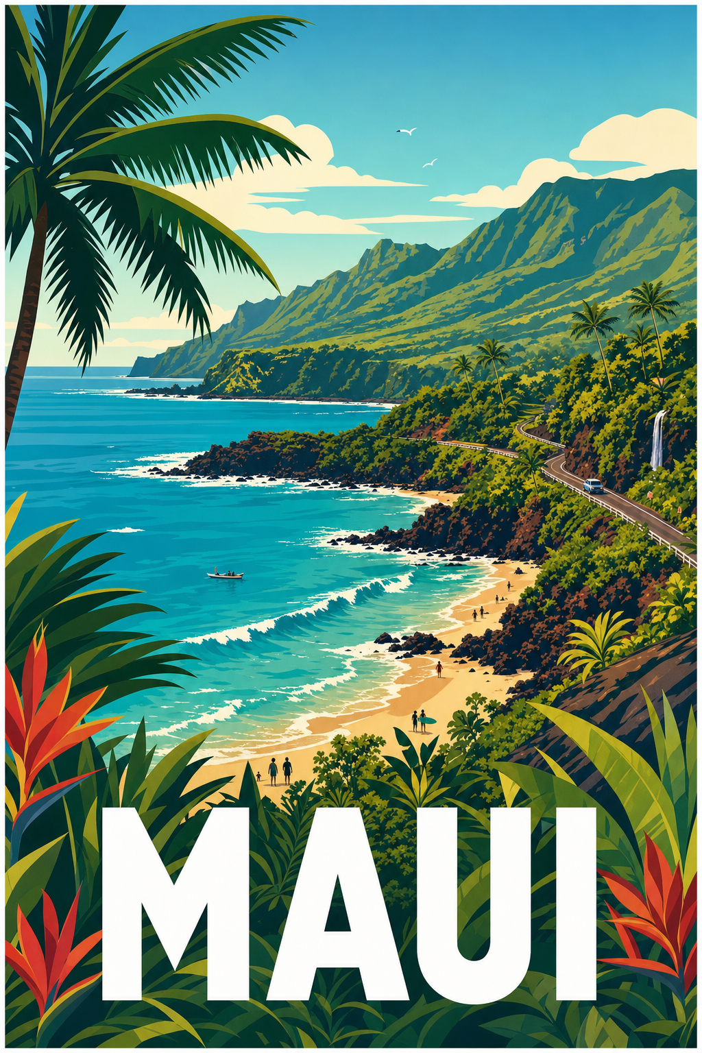 Poster de Maui, la Route de Hana