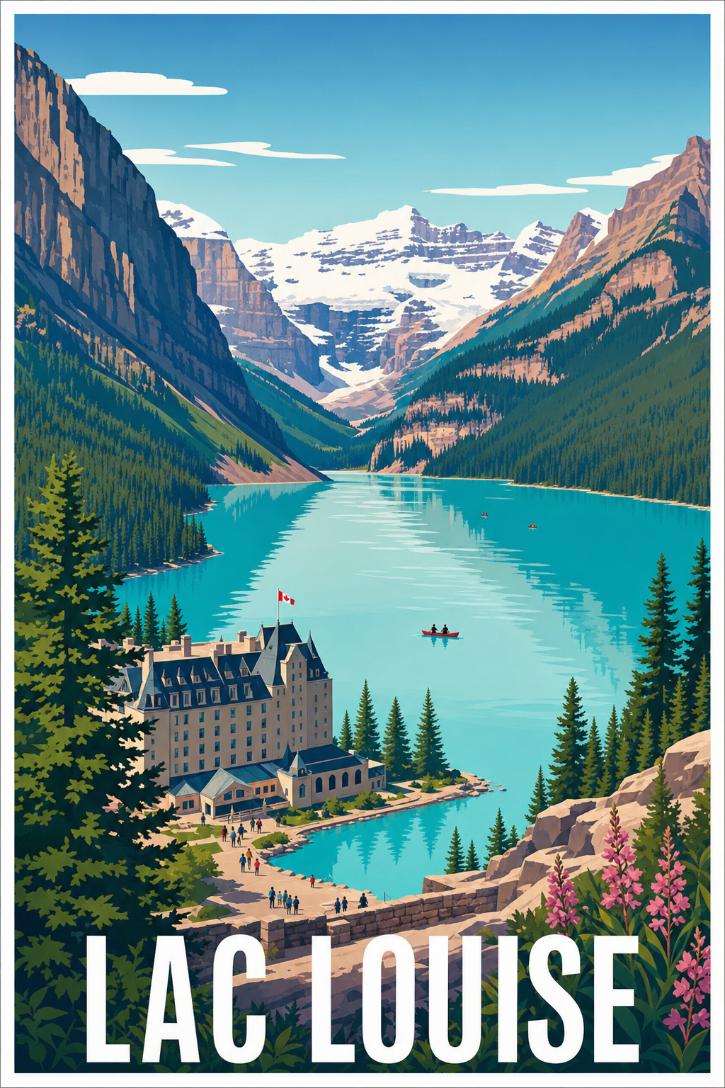Affiche du Lac Louise, poster Canada vintage