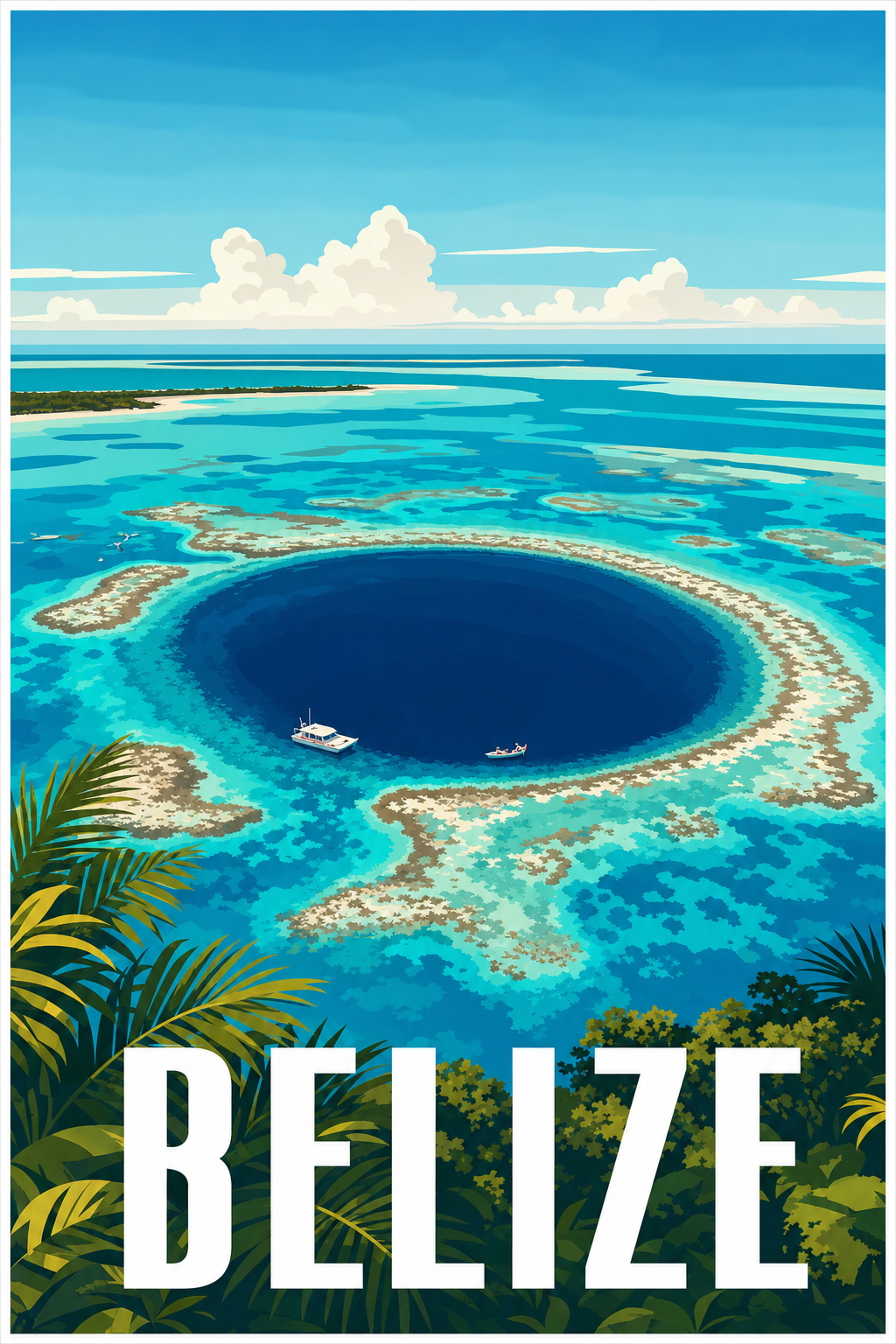 Affiche du Belize, poster Grand Trou Bleu