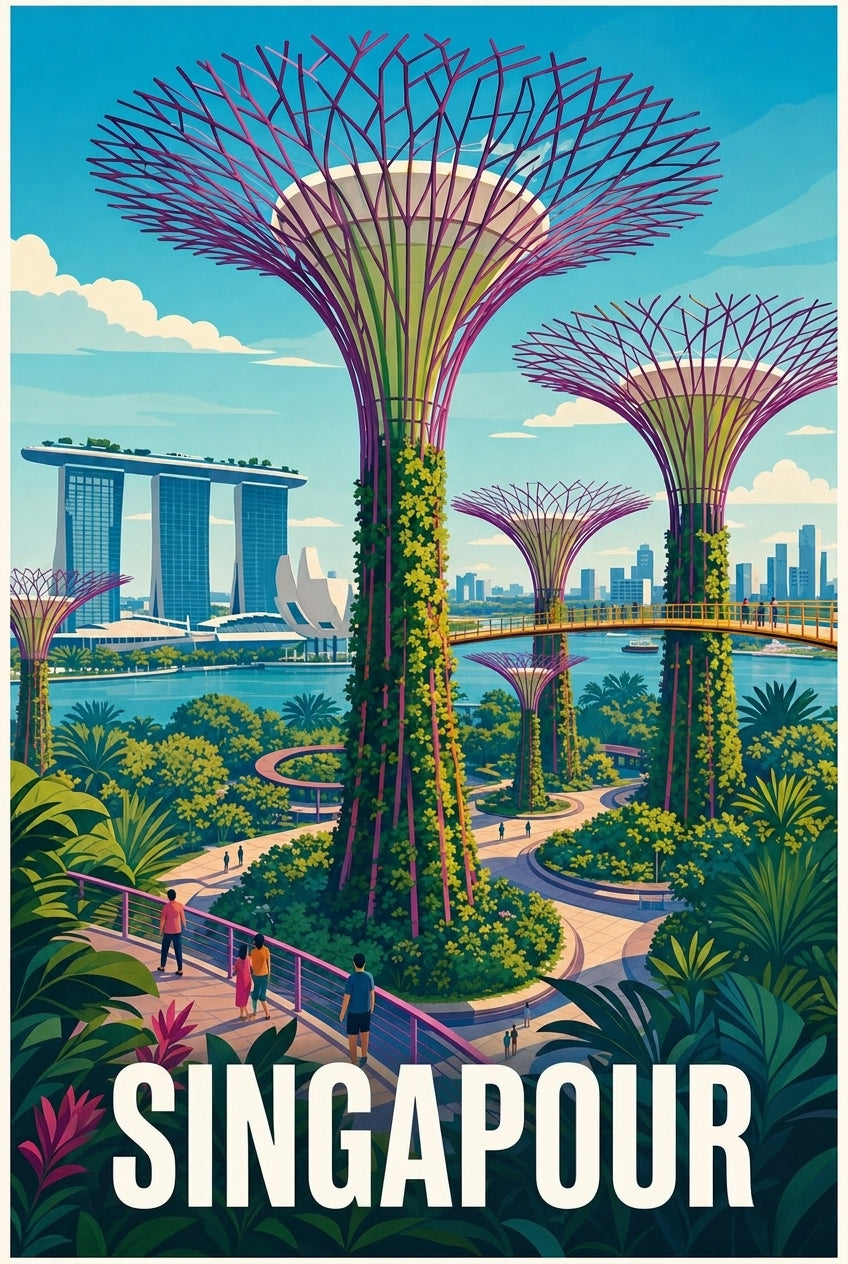 Affiche de Singapour, Gardens by the Bay