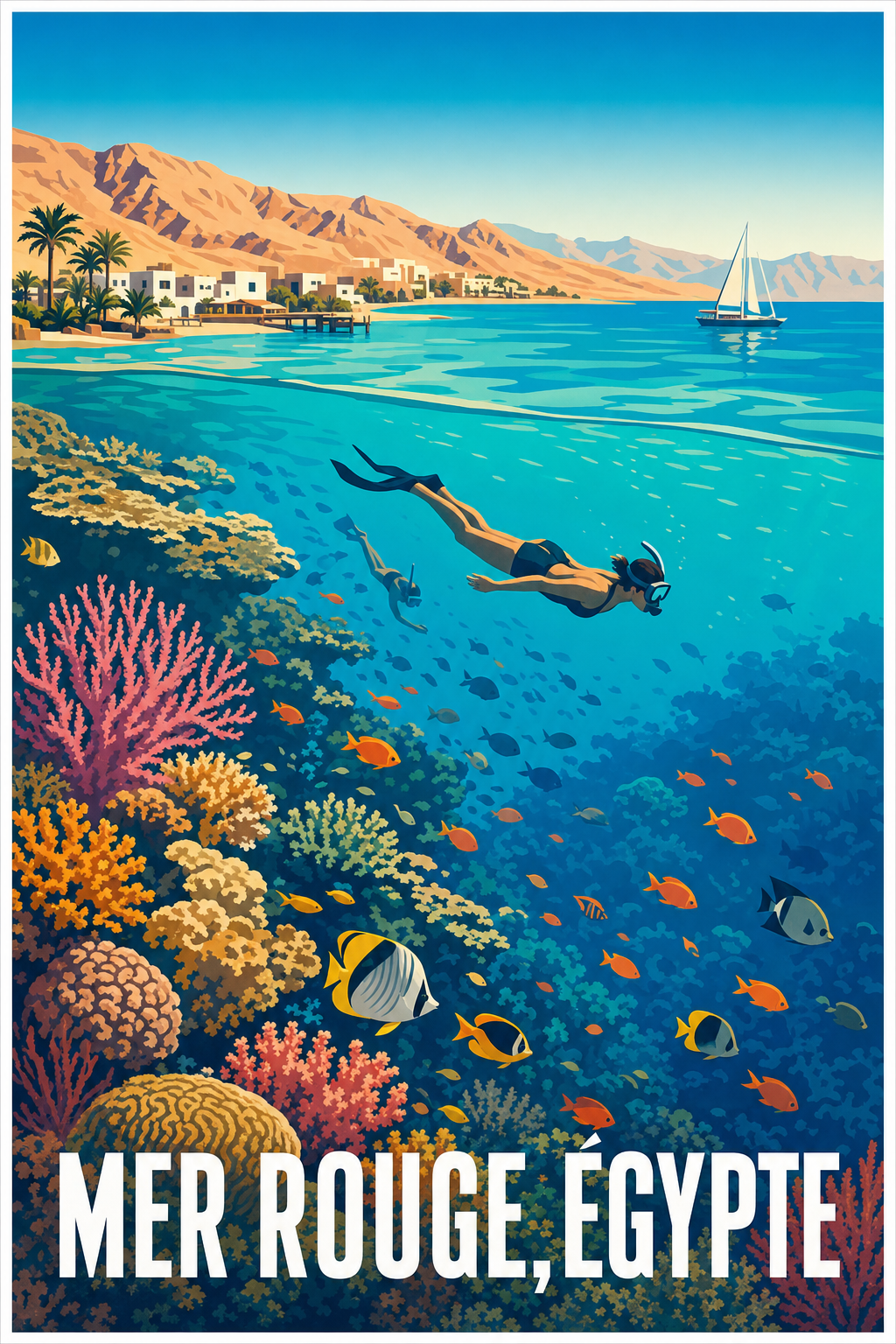 Poster de la Mer Rouge, Égypte, fonds marins