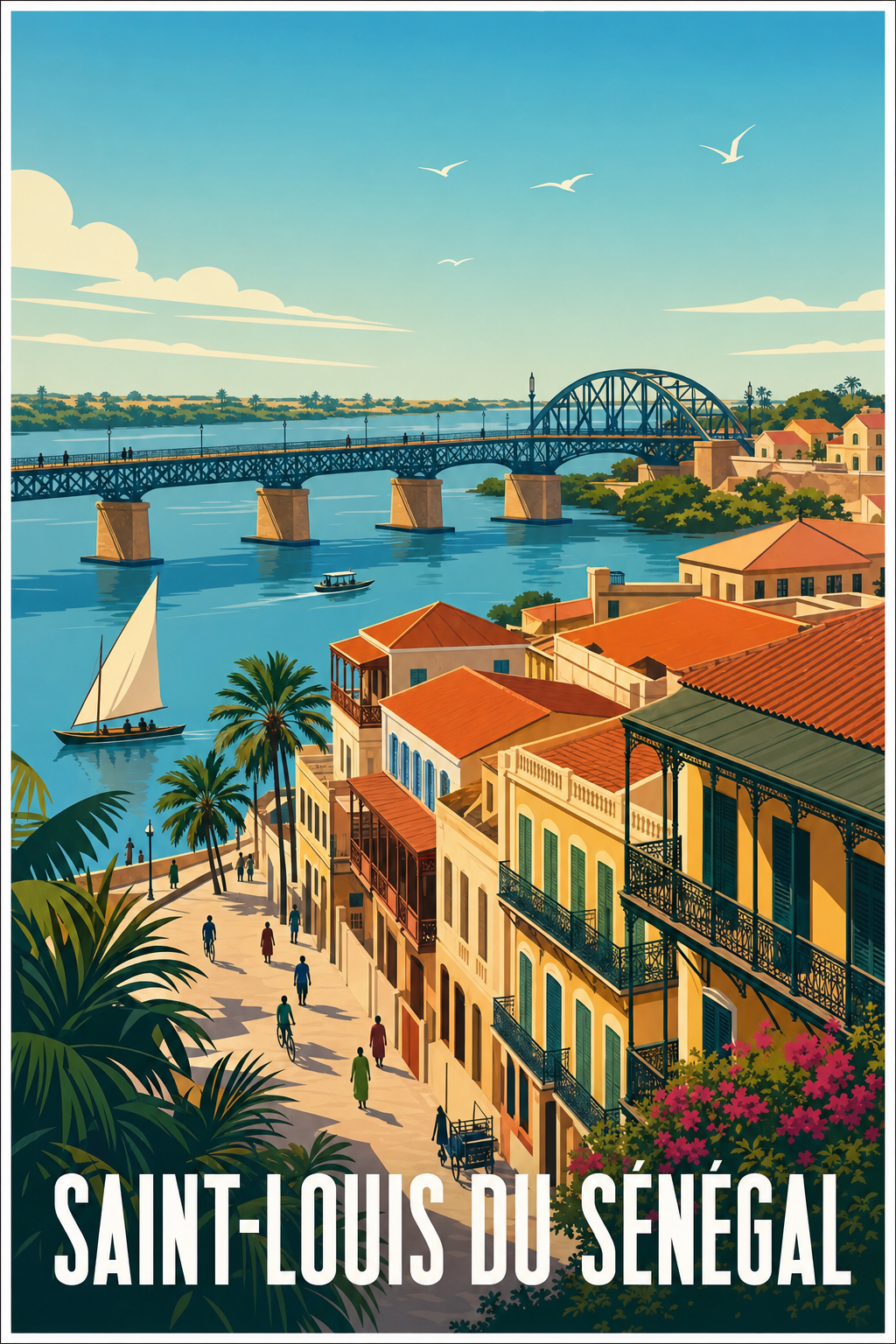 Affiche de Saint-Louis du Sénégal, poster pont Faidherbe