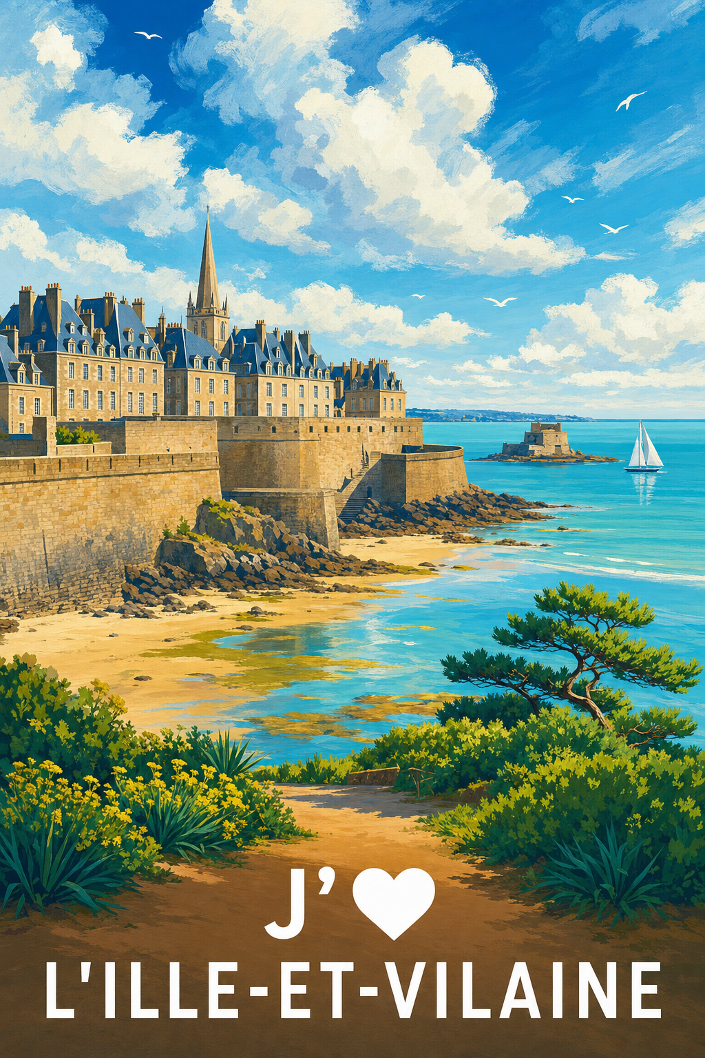 Affiche J'aime l'Ille-et-Vilaine