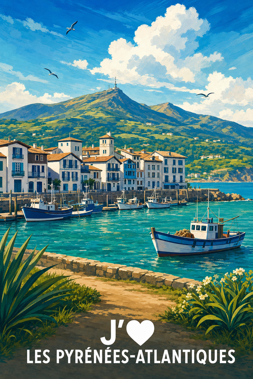 Affiche J'aime les Pyrénées-Atlantiques
