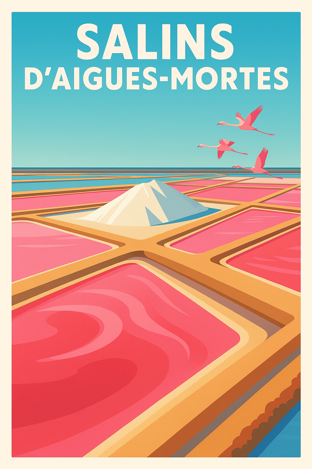 Affiche de Salins d'Aigues-Mortes - L'éclat rose de la Camargue