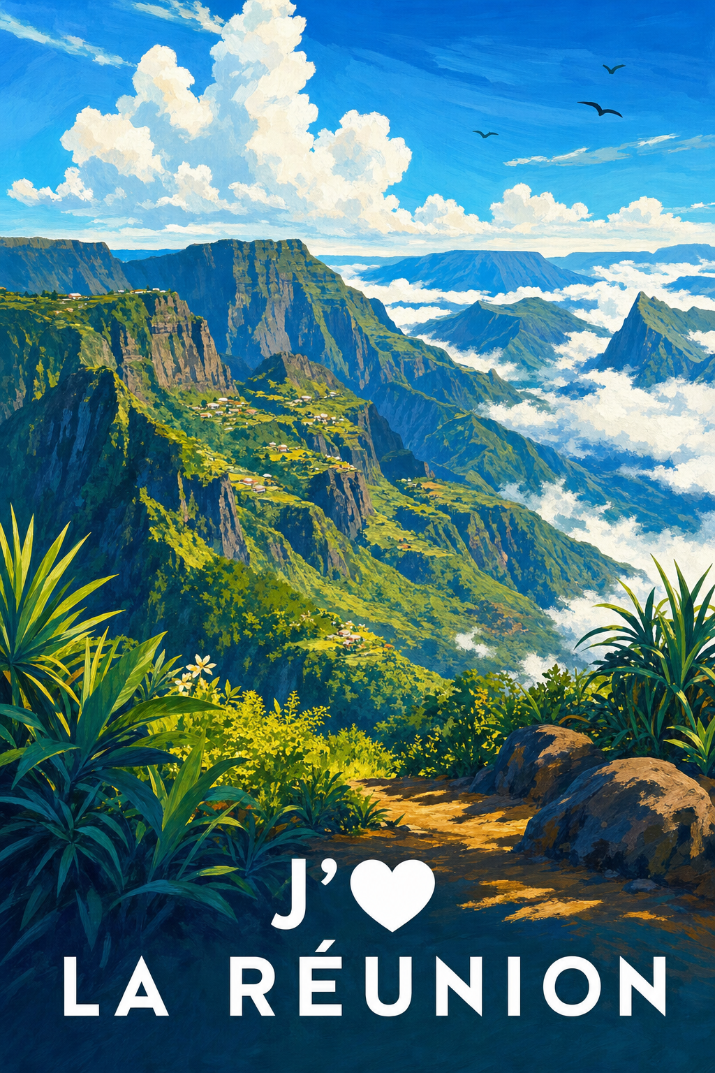 Affiche J'aime La Réunion