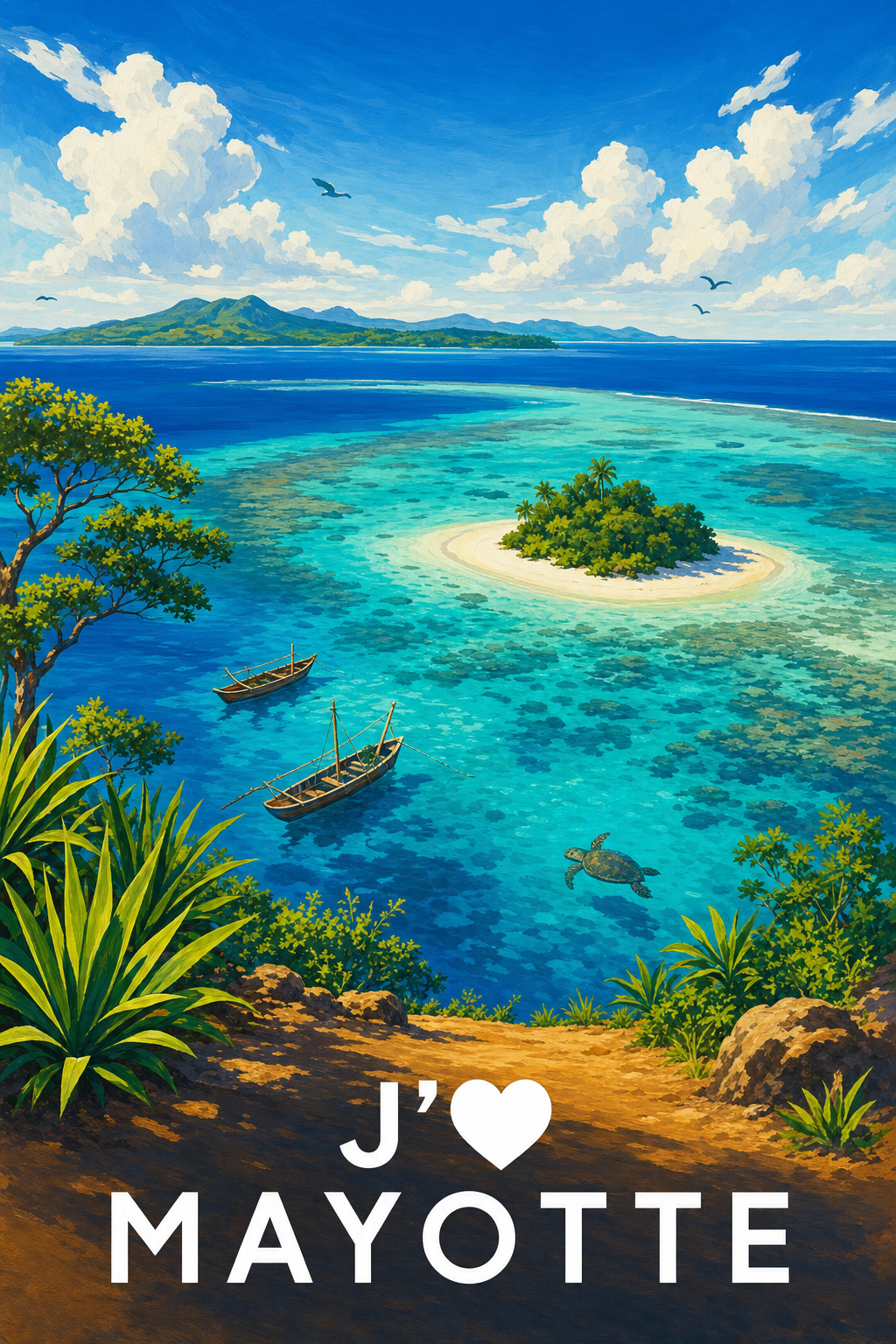 Affiche J'aime Mayotte