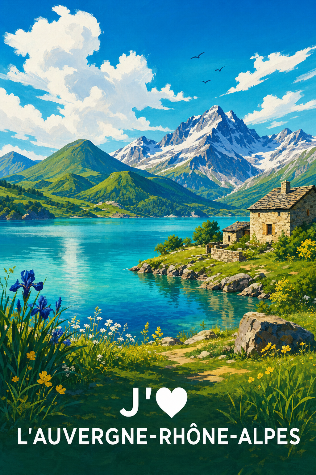 Affiche j'aime l'Auvergne-Rhône-Alpes