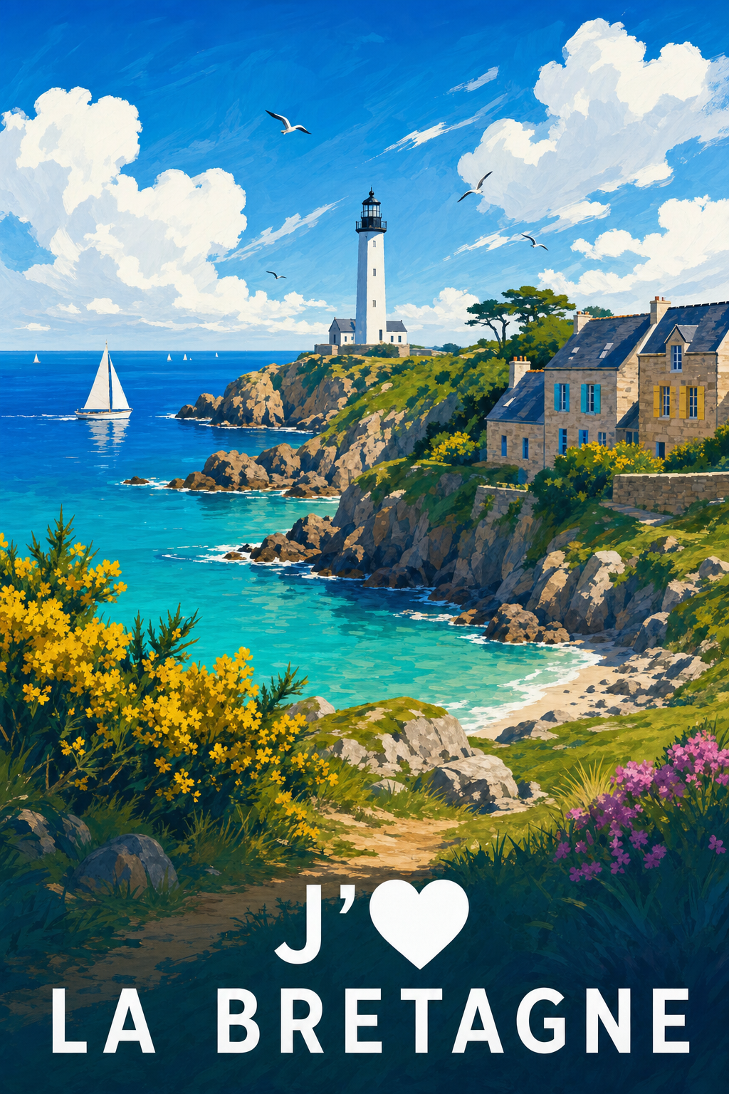 Affiche j'aime la Bretagne