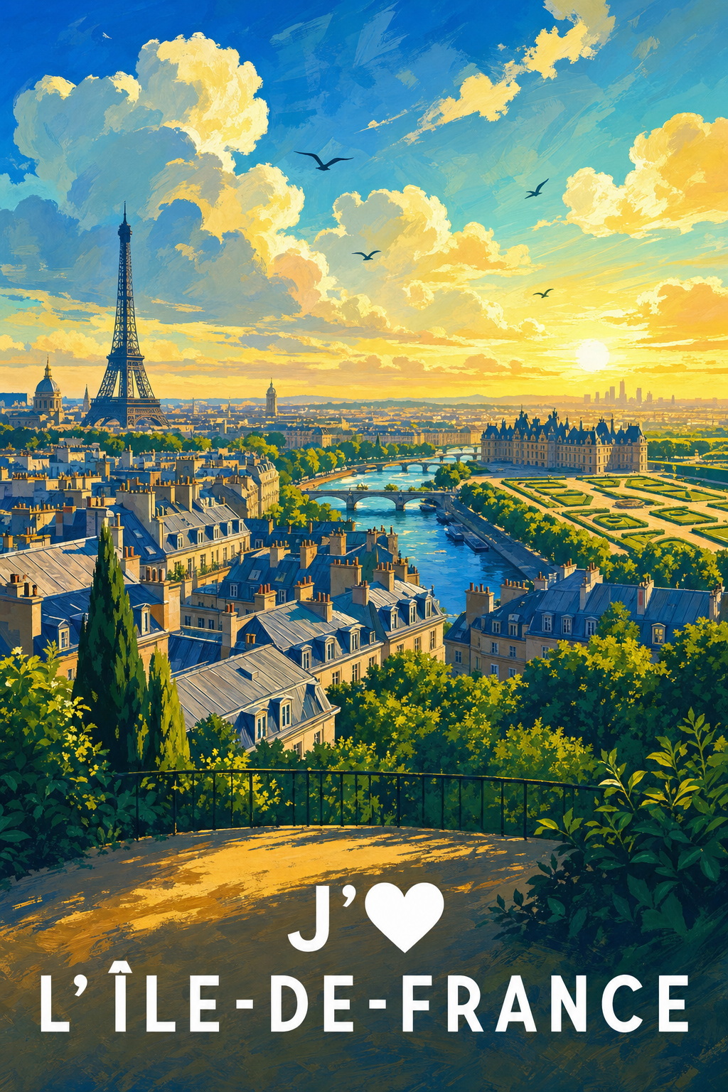 Affiche j'aime l'Île-de-France
