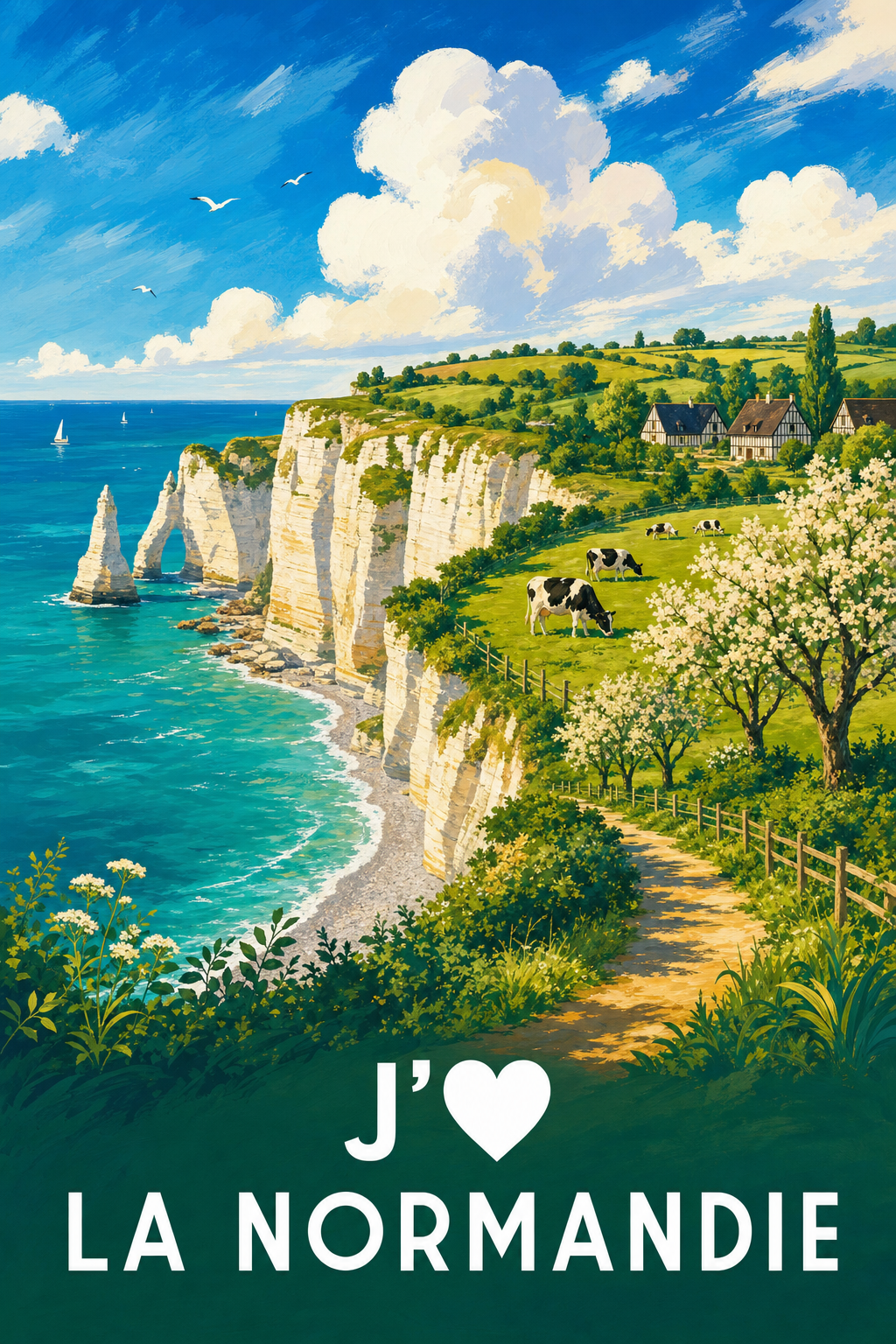 Affiche j'aime la Normandie