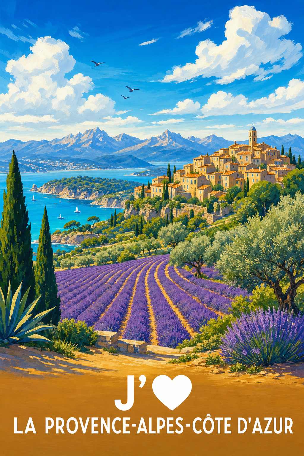 Affiche j'aime la Provence-Alpes-Côte d'Azur