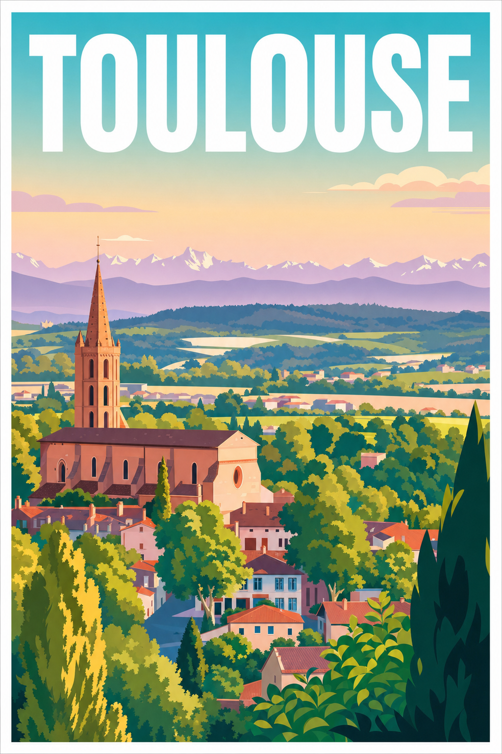 Affiche de Toulouse, poster Pyrénées