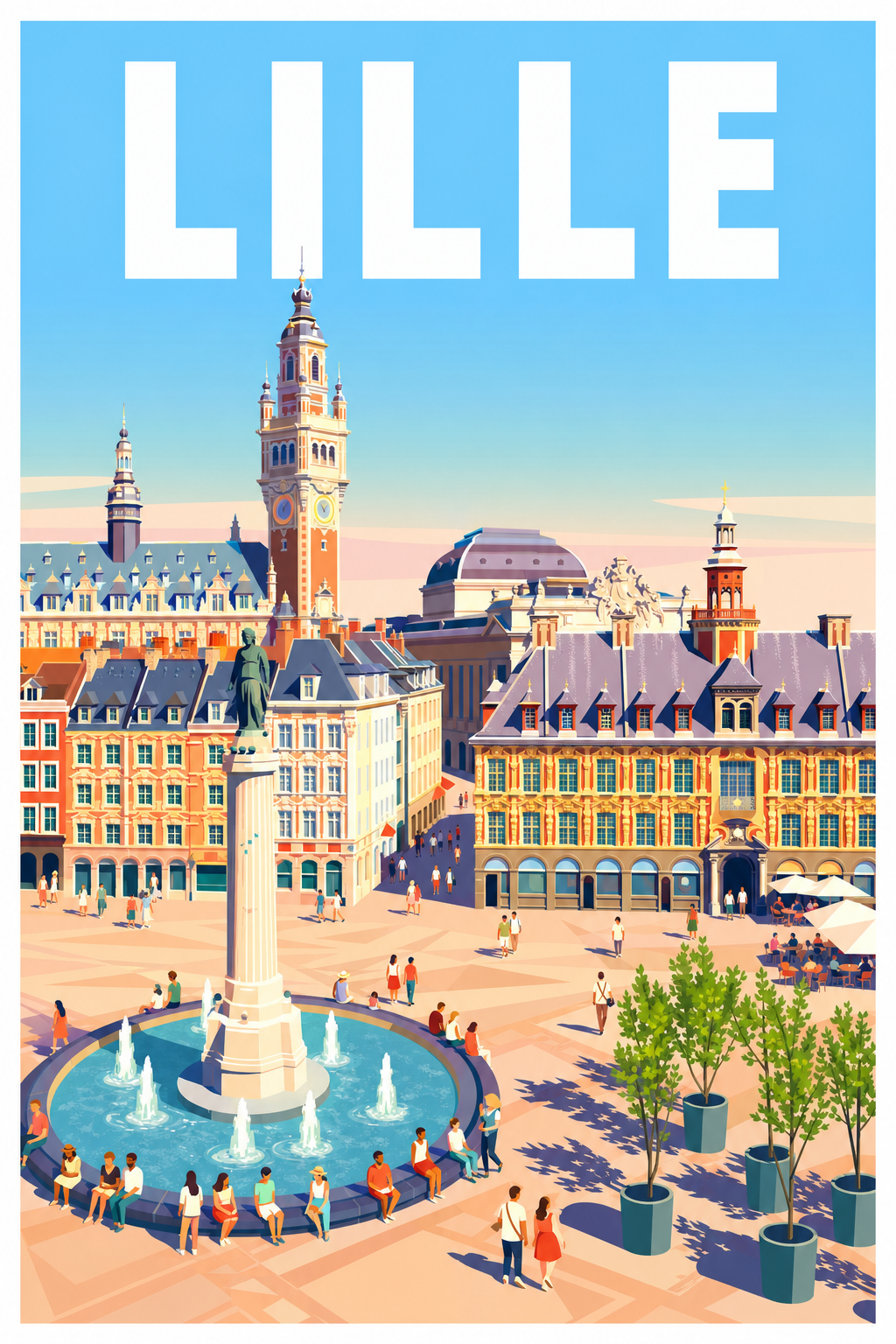 Affiche de Lille, poster Grand Place