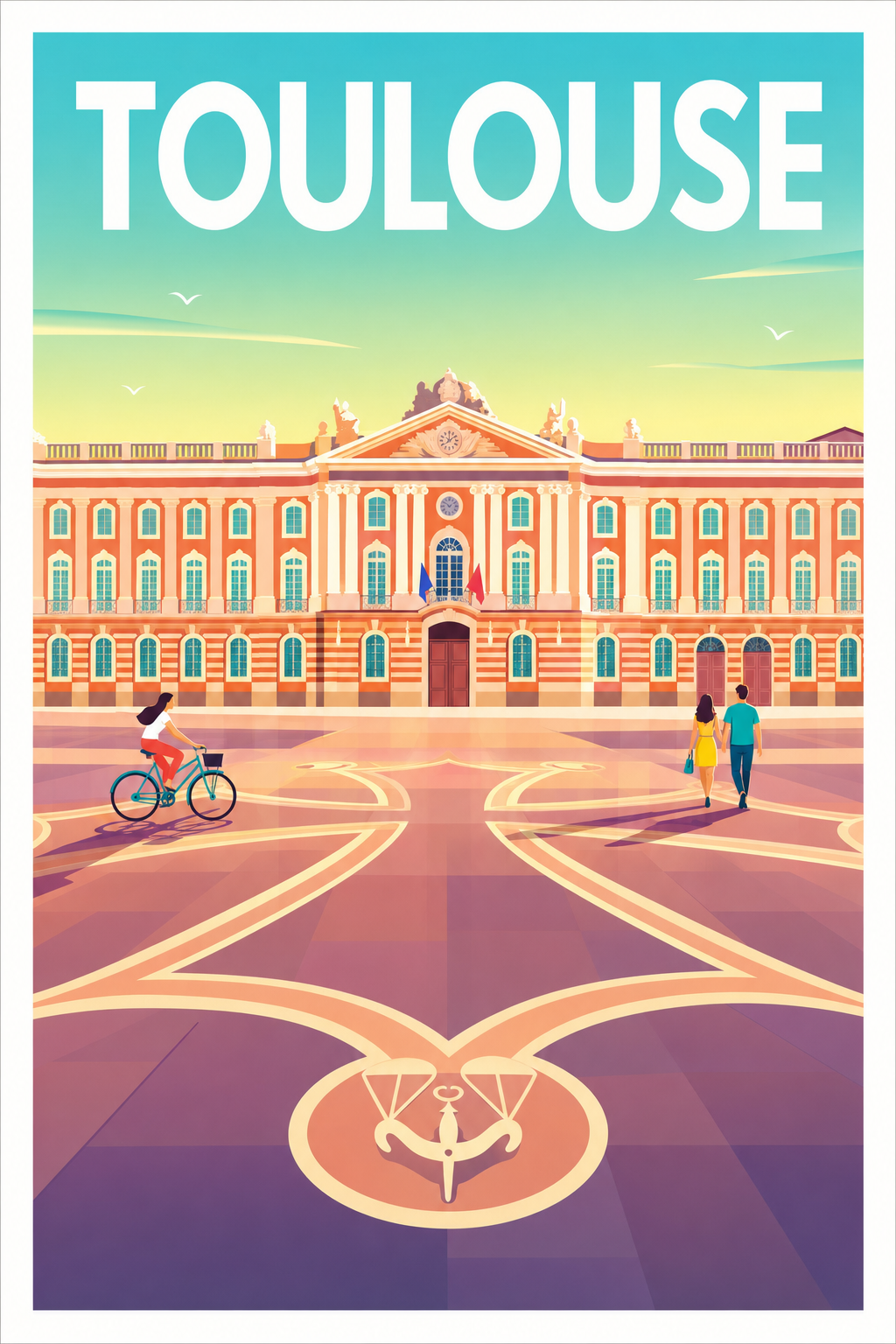 Affiche de Toulouse, poster Place du Capitole