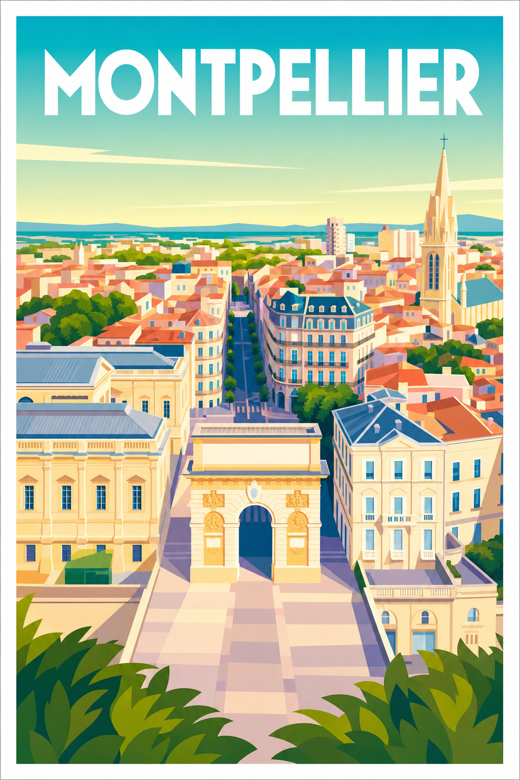 Affiche de Montpellier, poster Arc de Triomphe