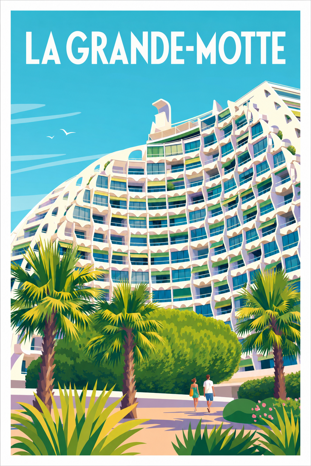 Affiche de La Grande-Motte, poster pyramide